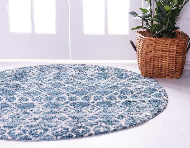 Himalaya Heights Collection Area Rug - Everest Round Dark Blue  lifestyle 24