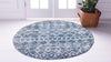 Himalaya Heights Collection Area Rug - Everest Round Dark Blue  lifestyle 30
