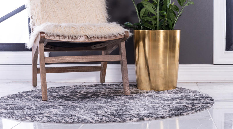 Himalaya Heights Collection Area Rug - Everest Round Dark Gray  lifestyle 34