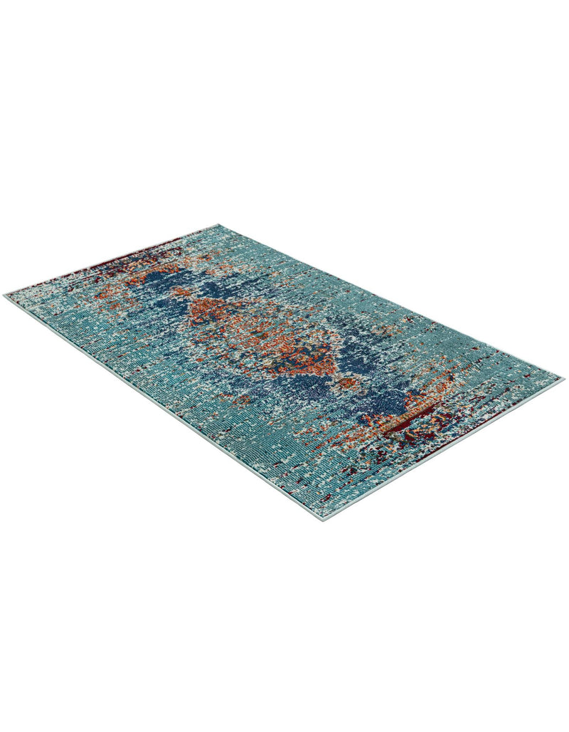 Venetian Tapestry Collection Area Rug -  Giudecca Rectangle Turquoise  lifestyle 3