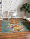 Venetian Tapestry Collection Area Rug -  SanMarco Square Turquoise  lifestyle 22