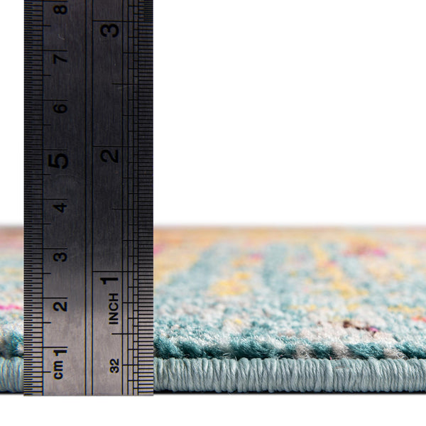 Venetian Tapestry Collection Area Rug -  SanMarco Square Turquoise  lifestyle 34