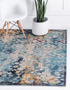 Venetian Tapestry Collection Area Rug - Murano Square Blue  lifestyle 40