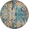 Venetian Tapestry Collection Area Rug - Murano Round Blue  lifestyle 30