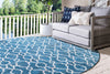Patio Paradise Collection Area Rug - Lagoon Round Blue  lifestyle 27