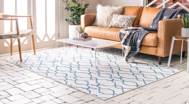Patio Paradise Collection Area Rug - Lagoon Rectangle Cream  lifestyle 6
