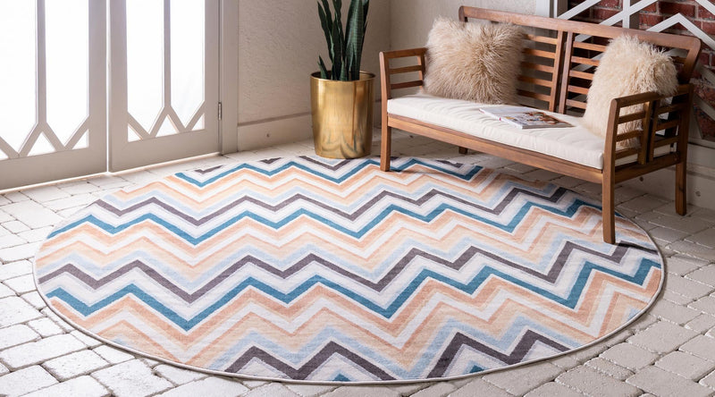 Patio Paradise Collection Area Rug -  Retreat Round Multi  lifestyle 17