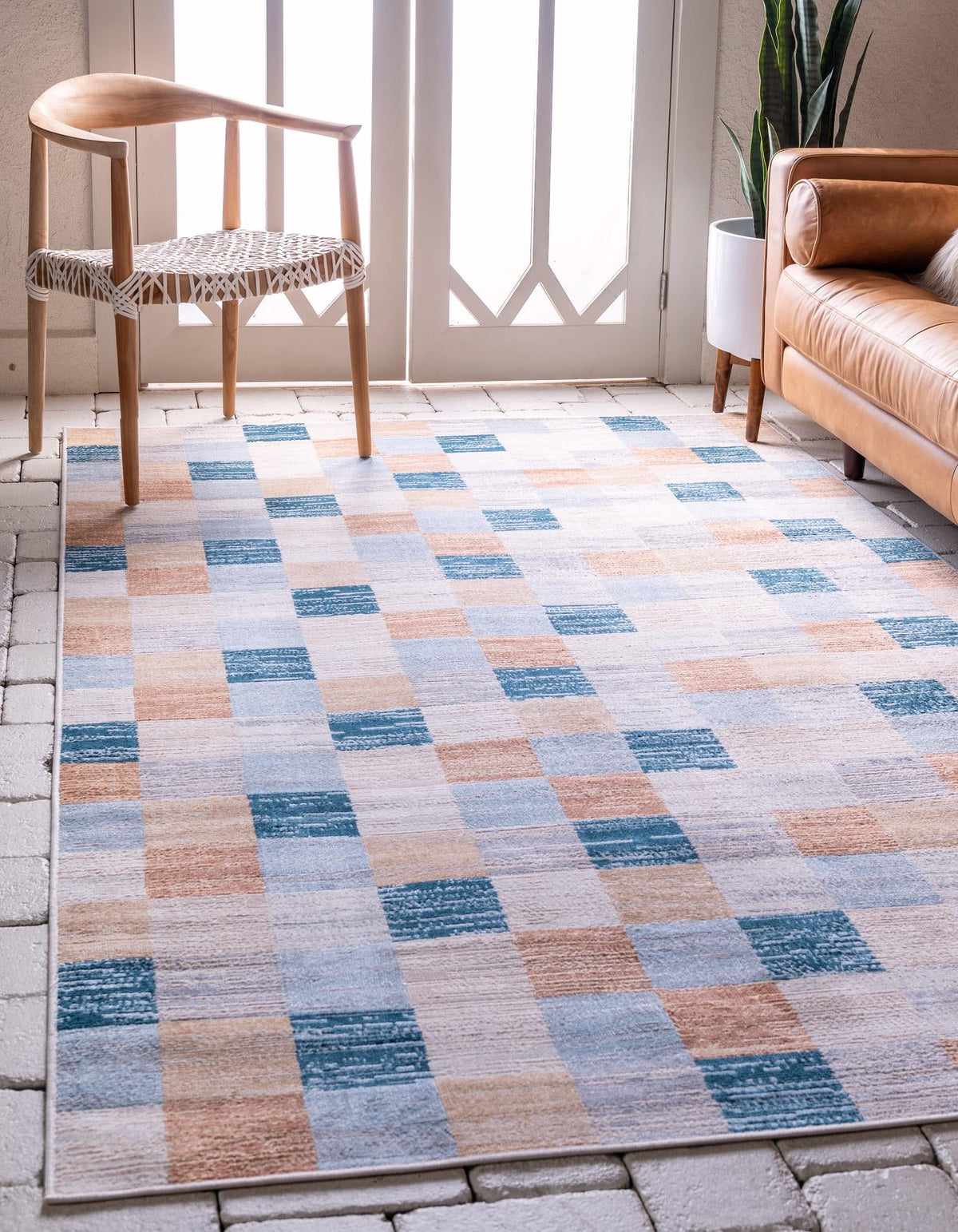 Patio Paradise Collection Area Rug -  Bungalow Rectangle Cream  lifestyle 2