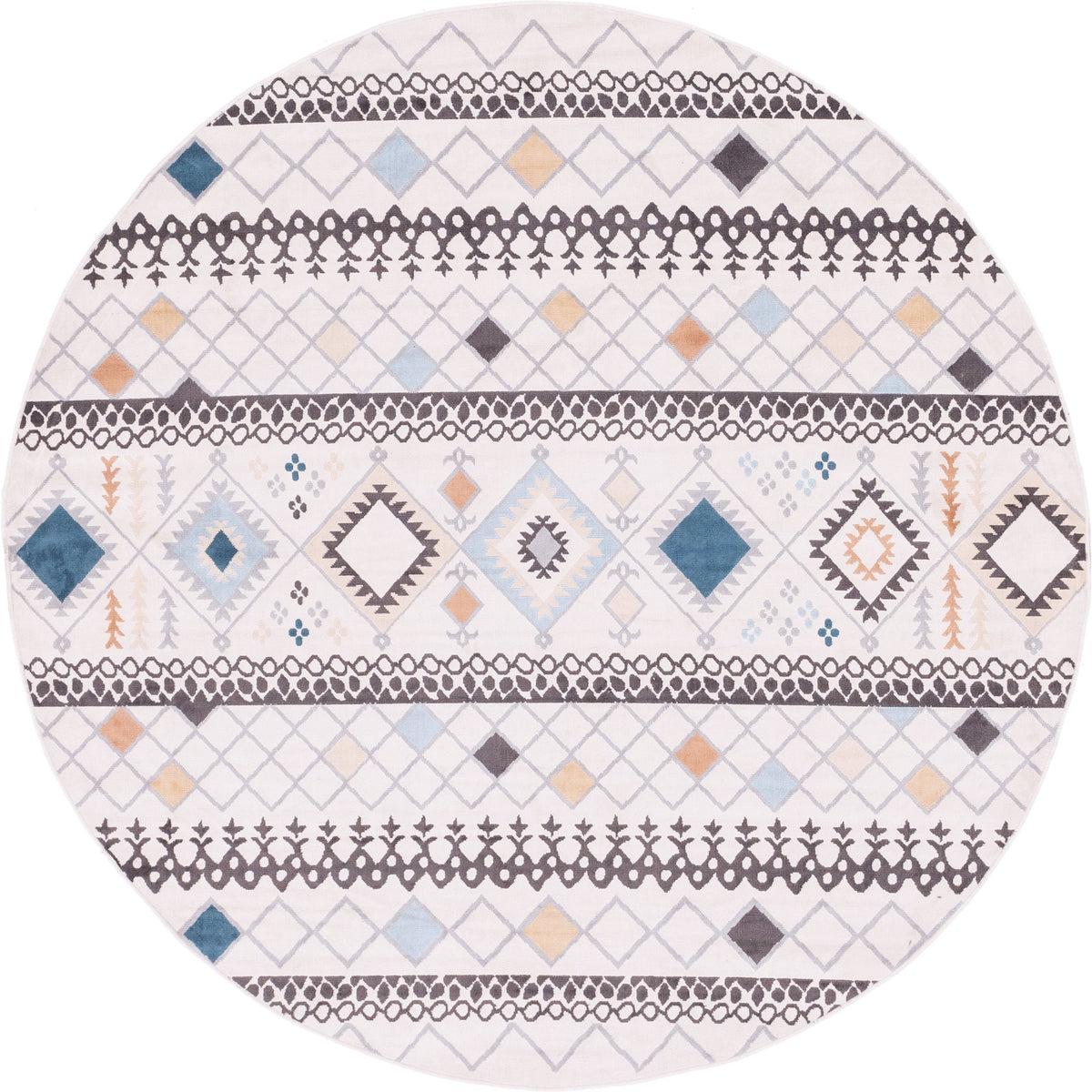 Patio Paradise Collection Area Rug -  Cabana Round Ivory  lifestyle 11