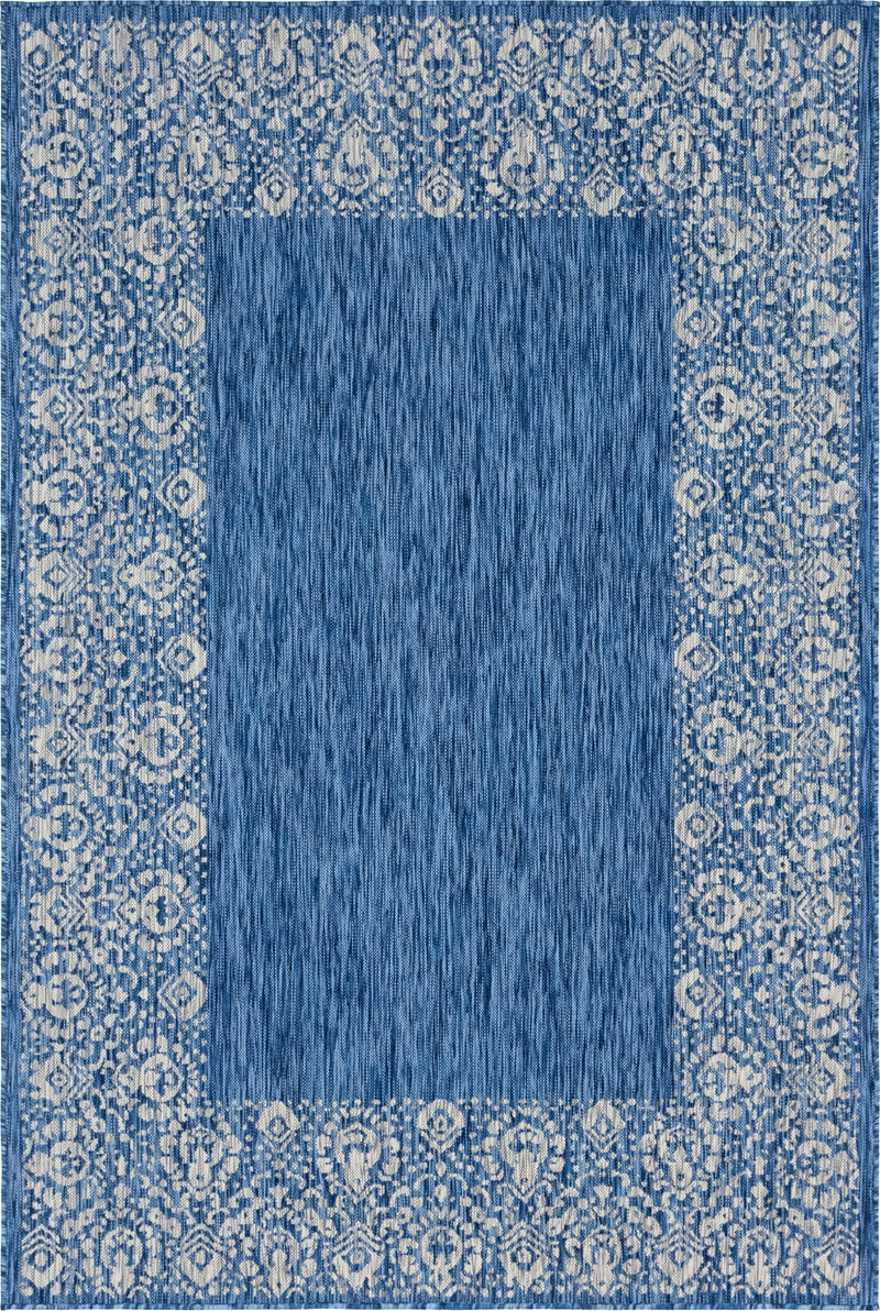 Patio Perimeter Collection Area Rug -  Lanai Rectangle Blue Main