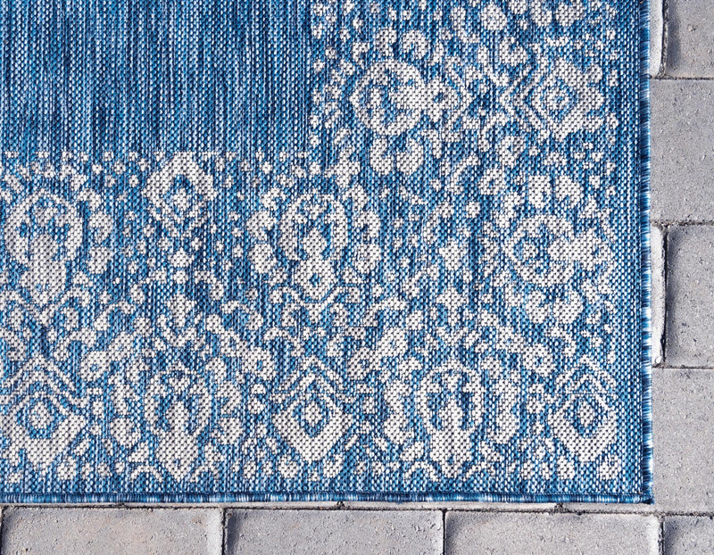 Patio Perimeter Collection Area Rug -  Lanai Rectangle Blue  lifestyle 7