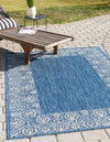 Patio Perimeter Collection Area Rug -  Lanai Rectangle Blue  lifestyle 9