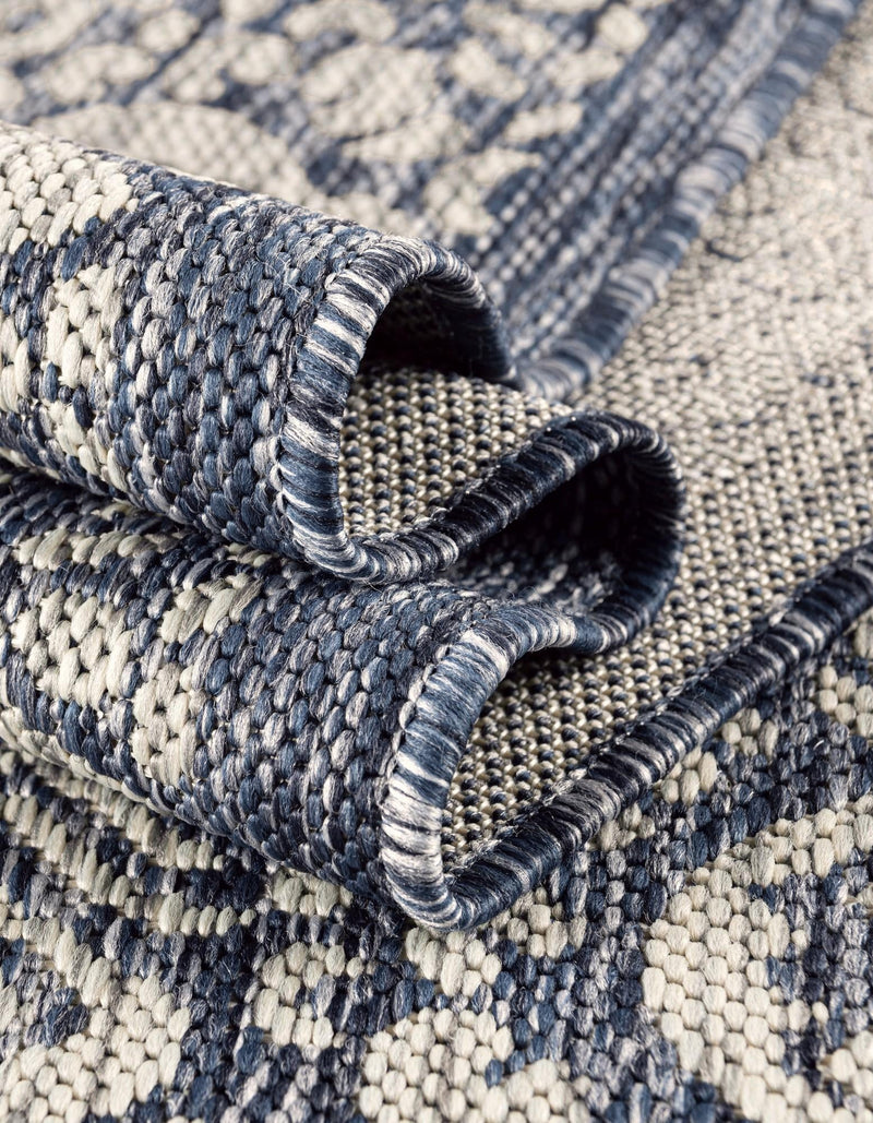 Terrace Fringe Collection Area Rug -  Lanai Oval Blue  lifestyle 144