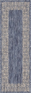Terrace Fringe Collection Area Rug -  Lanai Runner Blue  lifestyle 98