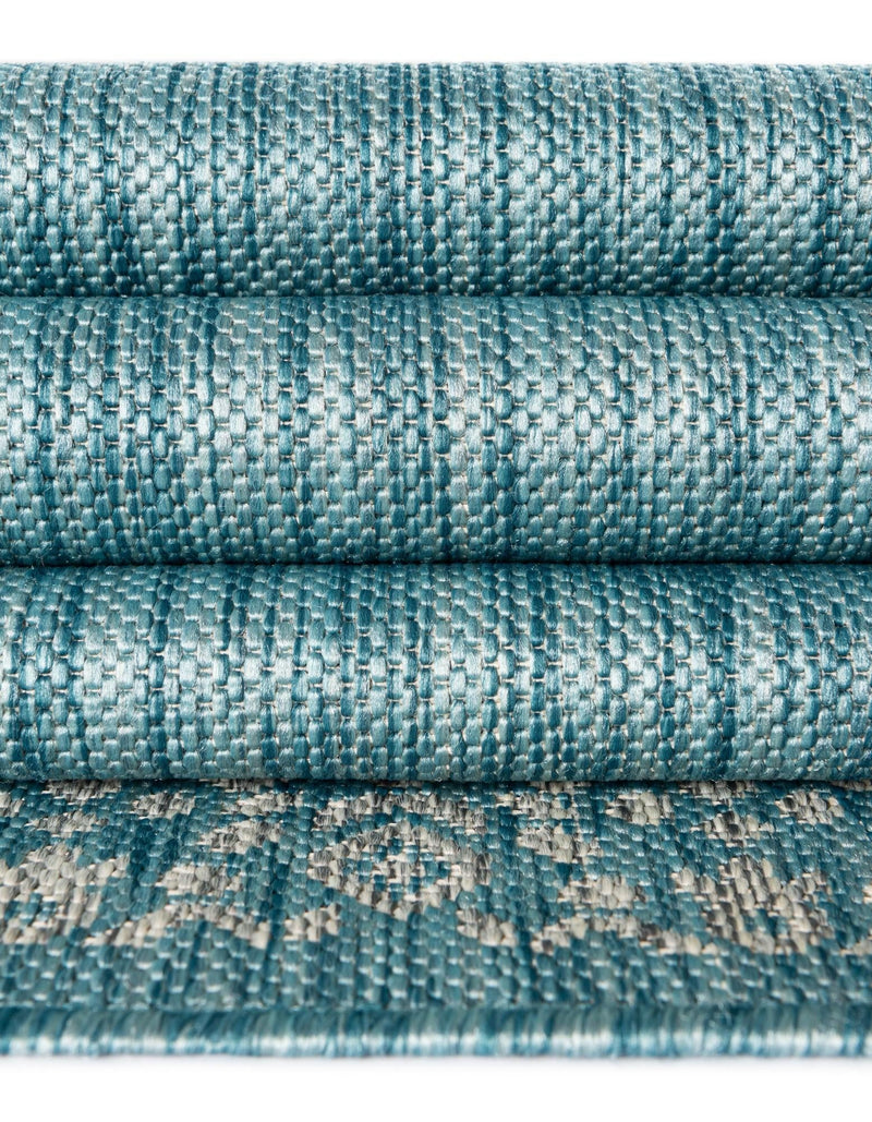 Terrace Fringe Collection Area Rug -  Lanai Rectangle Aqua  lifestyle 41