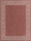 Terrace Fringe Collection Area Rug -  Lanai Rectangle Rust Red  lifestyle 5