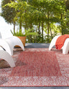Patio Perimeter Collection Area Rug -  Lanai Rectangle Rust Red  lifestyle 13