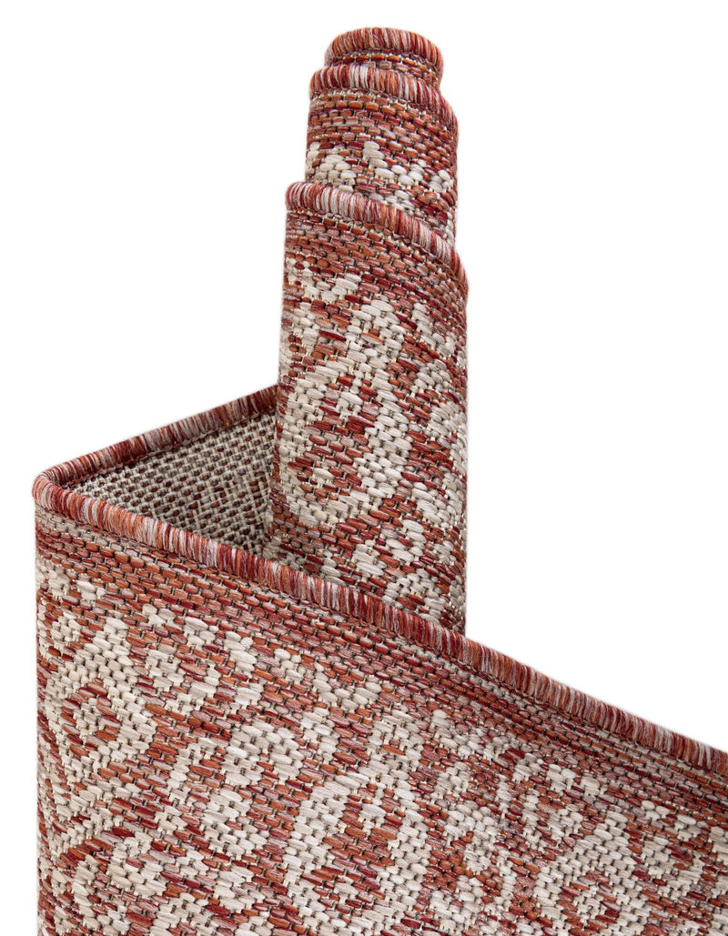 Terrace Fringe Collection Area Rug -  Lanai Rectangle Rust Red  lifestyle 30