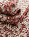 Terrace Fringe Collection Area Rug -  Lanai Rectangle Rust Red  lifestyle 46