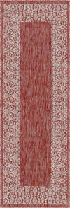 Terrace Fringe Collection Area Rug -  Lanai Runner Rust Red  lifestyle 101