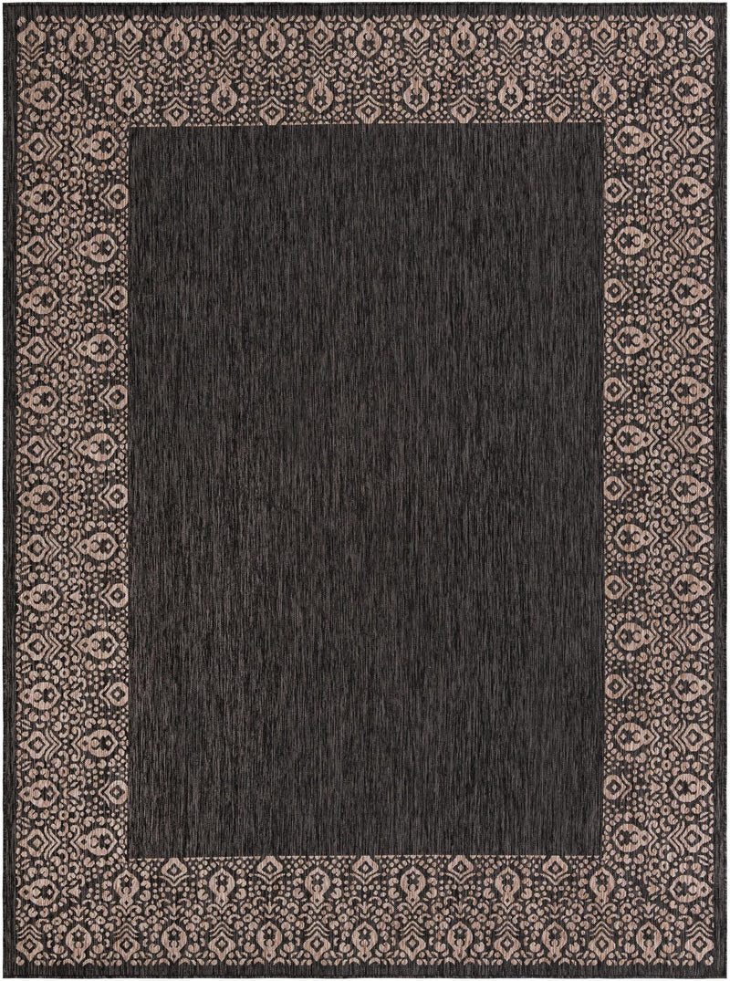 Terrace Fringe Collection Area Rug -  Lanai Rectangle Charcoal Gray  lifestyle 5