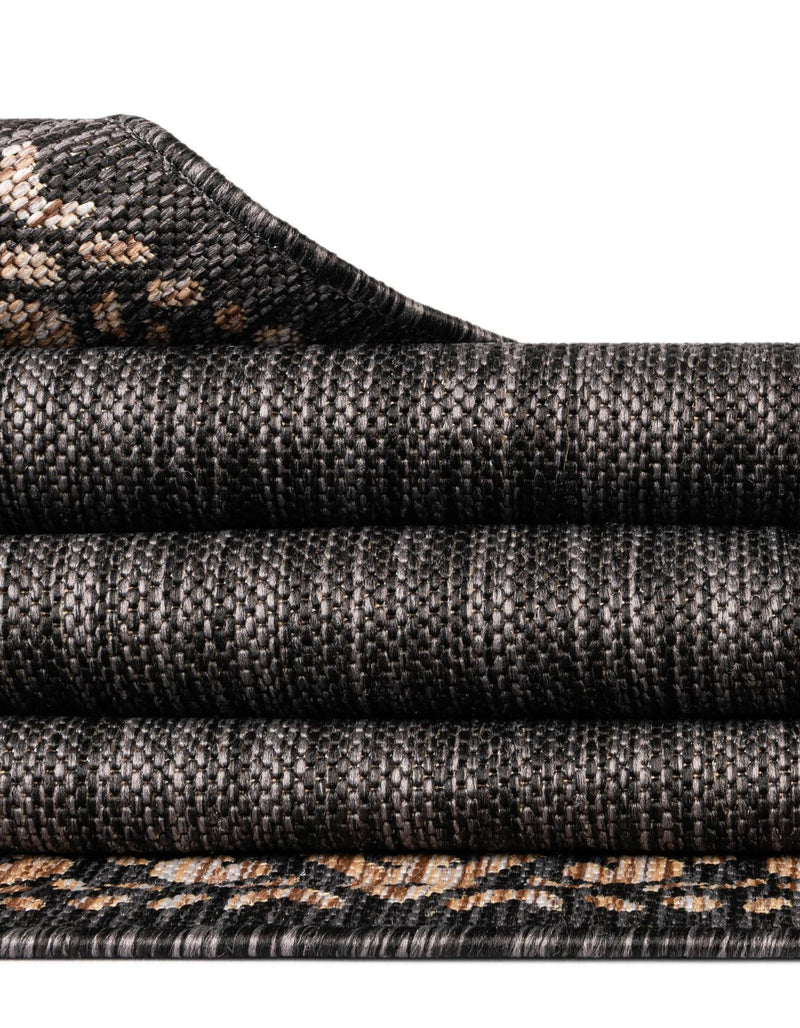 Terrace Fringe Collection Area Rug -  Lanai Rectangle Charcoal Gray  lifestyle 42
