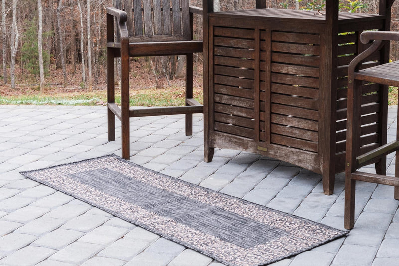 Patio Perimeter Collection Area Rug -  Lanai Runner Charcoal Gray  lifestyle 81