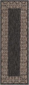 Terrace Fringe Collection Area Rug -  Lanai Runner Charcoal Gray  lifestyle 100