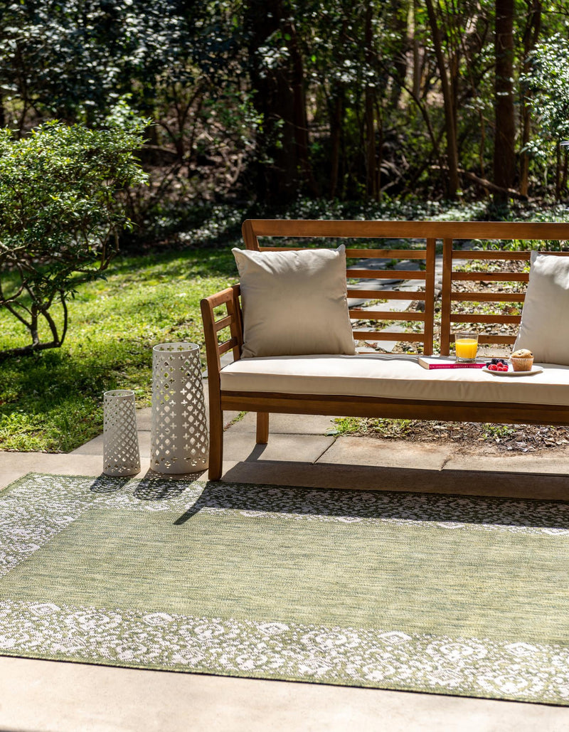 Patio Perimeter Collection Area Rug -  Lanai Rectangle Green  lifestyle 2