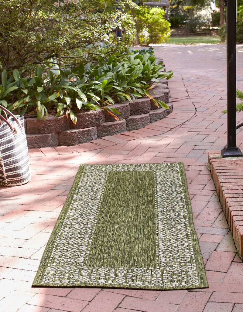 Patio Perimeter Collection Area Rug -  Lanai Runner Green  lifestyle 3