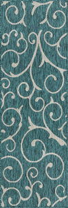 Seaside Blooms Collection Area Rug -  Azure Runner Teal  lifestyle 133