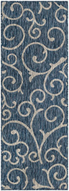 Seaside Blooms Collection Area Rug -  Azure Runner Blue  lifestyle 121