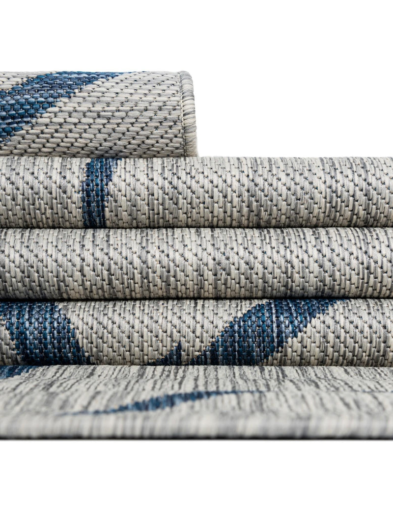 Seaside Blooms Collection Area Rug -  Azure Rectangle Gray  lifestyle 18