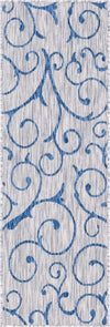 Garden Terrace Escape Collection Area Rug -  Azure Runner Gray Main