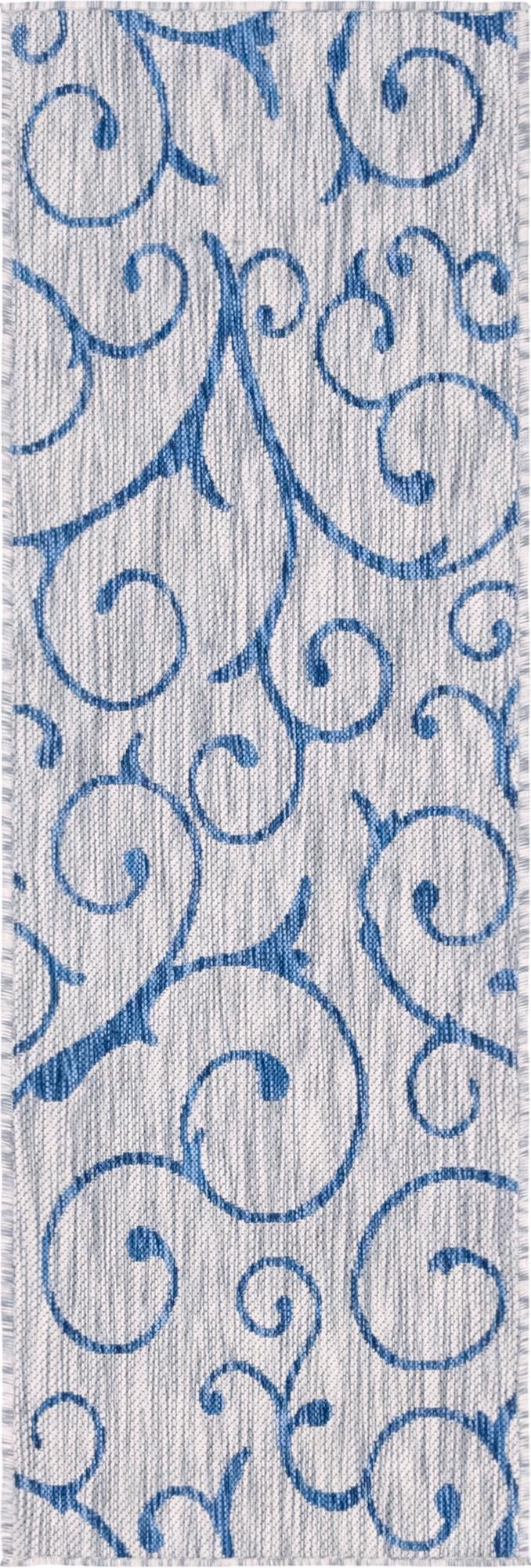 Garden Terrace Escape Collection Area Rug -  Azure Runner Gray Main