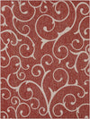 Seaside Blooms Collection Area Rug -  Azure Rectangle Rust Red  lifestyle 7