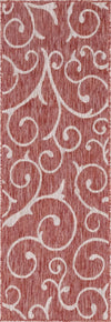 Seaside Blooms Collection Area Rug -  Azure Runner Rust Red  lifestyle 132