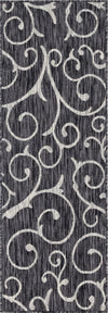 Seaside Blooms Collection Area Rug -  Azure Runner Charcoal Gray  lifestyle 124