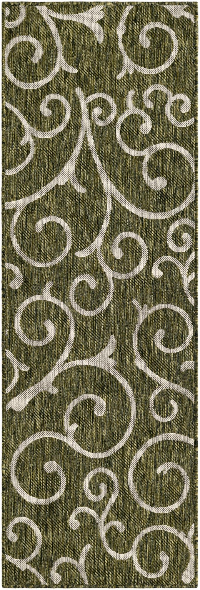 Seaside Blooms Collection Area Rug -  Azure Runner Green  lifestyle 127