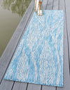 Garden Terrace Escape Collection Area Rug -  Evergreen (Light Aqua) Runner Light Aqua  lifestyle 0