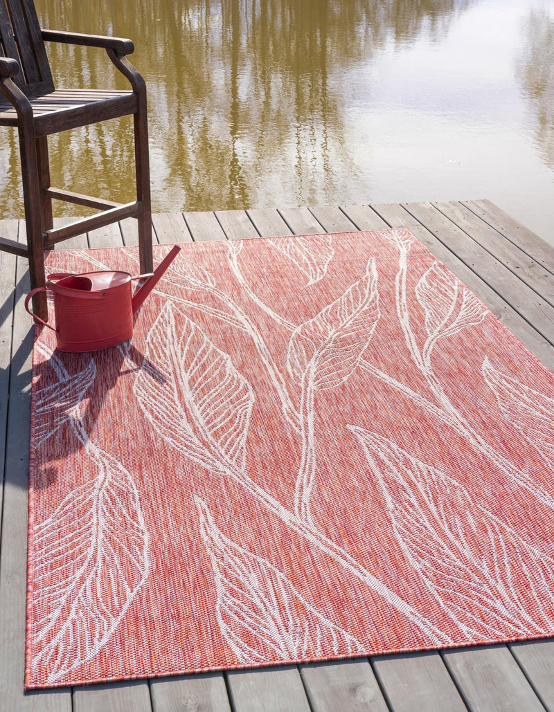 Garden Terrace Escape Collection Area Rug -  Evergreen (Rust Red) Rectangle Rust Red  lifestyle 0