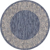 Terrace Fringe Collection Area Rug -  Lanai Round Blue  lifestyle 97