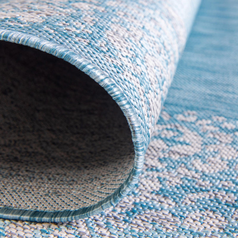 Patio Perimeter Collection Area Rug -  Lanai Round Aqua  lifestyle 7