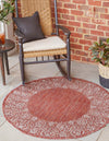 Patio Perimeter Collection Area Rug -  Lanai Round Rust Red  lifestyle 3