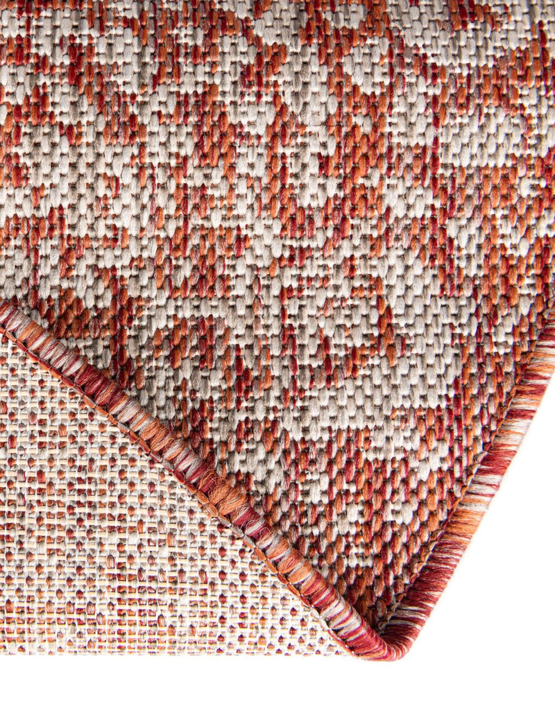 Terrace Fringe Collection Area Rug -  Lanai Round Rust Red  lifestyle 119