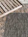 Patio Perimeter Collection Area Rug -  Lanai Round Charcoal Gray  lifestyle 4