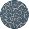 Seaside Blooms Collection Area Rug -  Azure Round Blue  lifestyle 120