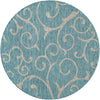 Seaside Blooms Collection Area Rug -  Azure Round Light Aqua  lifestyle 129