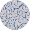 Garden Terrace Escape Collection Area Rug -  Azure Round Gray Main