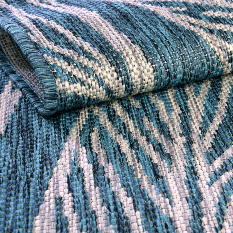 Seaside Blooms Collection Area Rug -  Evergreen (Teal) Round Teal  lifestyle 31